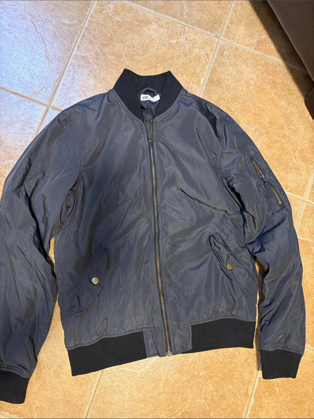 H&M Men's Dark Navy Bomber Jacket